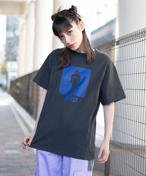 X-girl（エックスガール）の「NO IDEA S/S TEE（Tシャツ/カットソー・レディース・ホワイト/ライトパープル/チャコール・S/M/L/XL）」の3枚目の写真