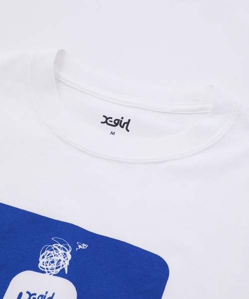 X-girl（エックスガール）の「NO IDEA S/S TEE（Tシャツ/カットソー・レディース・ホワイト/ライトパープル/チャコール・S/M/L/XL）」の5枚目の写真