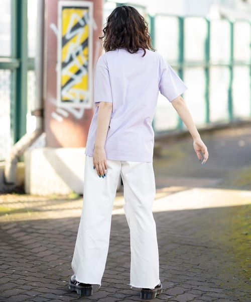 X-girl（エックスガール）の「NO IDEA S/S TEE（Tシャツ/カットソー・レディース・ホワイト/ライトパープル/チャコール・S/M/L/XL）」の12枚目の写真