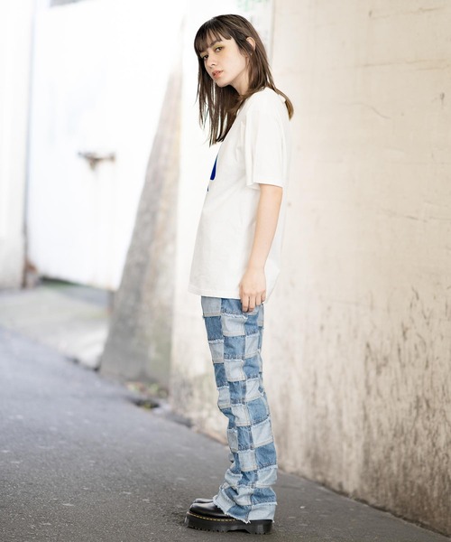 X-girl（エックスガール）の「NO IDEA S/S TEE（Tシャツ/カットソー・レディース・ホワイト/ライトパープル/チャコール・S/M/L/XL）」の18枚目の写真