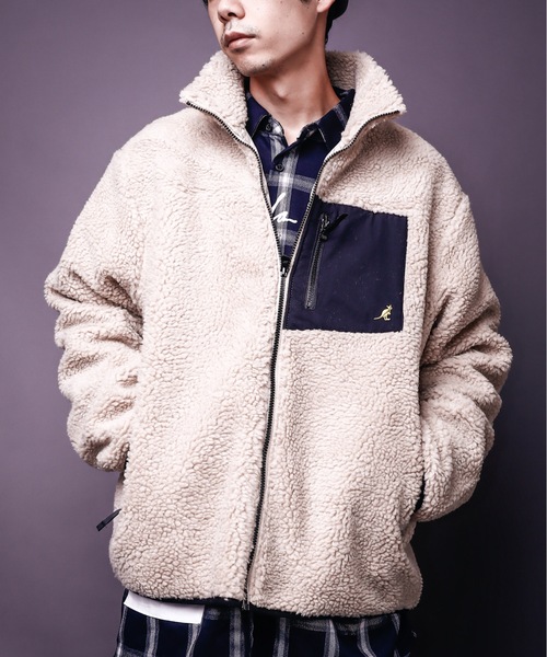 Bling Leads(ブリングリーズ)の「Z)【BLINGLEADS】23031-901-21 BOAZIP BLOUSON/ボアジップ ブルゾン(ブルゾン・メンズ・ホワイト/ブラック/ダークグリーン/モカ/ベージュ・MEDIUM/LARGE/X-LARGE)」の5枚目の写真