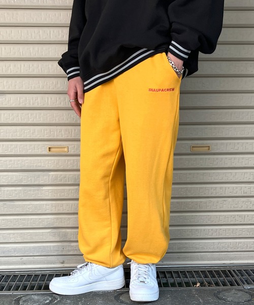 Snap club】裏毛ワンポイント刺繍ロゴ スウェットパンツ（スウェット