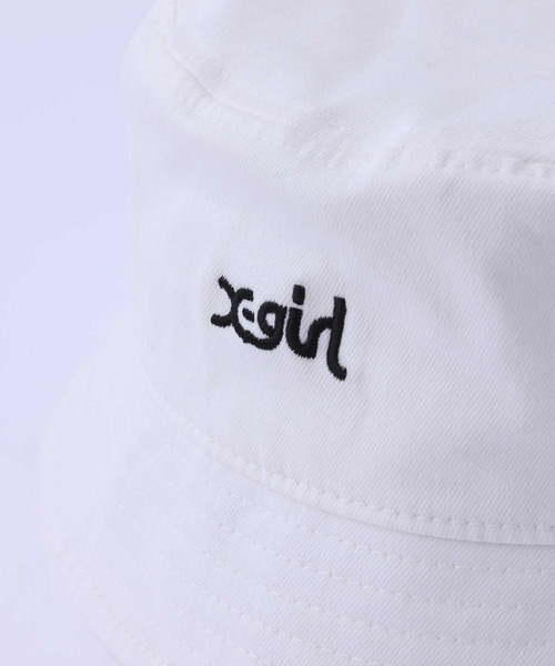 X-girl（エックスガール）の「MILLS LOGO BUCKET HAT（ハット・レディース・ホワイト/ブラック・ONE SIZE）」の10枚目の写真