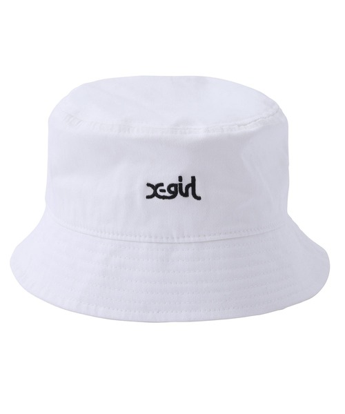 X-girl（エックスガール）の「MILLS LOGO BUCKET HAT（ハット・レディース・ホワイト/ブラック・ONE SIZE）」の8枚目の写真