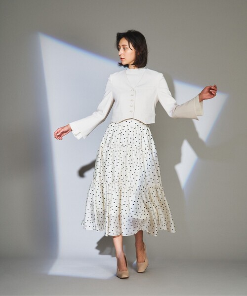 Diagram（ダイアグラム）の「ドットラメフロッキースカート（スカート・レディース・ブラック・38/36）」の2枚目の写真