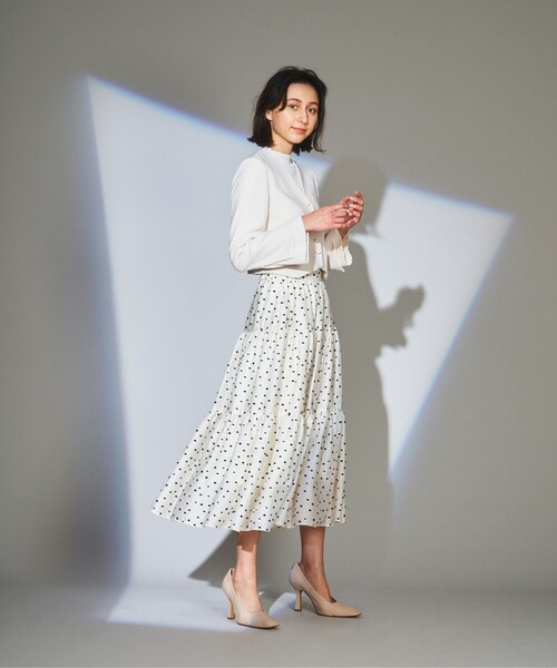 Diagram（ダイアグラム）の「ドットラメフロッキースカート（スカート・レディース・ブラック・38/36）」の3枚目の写真
