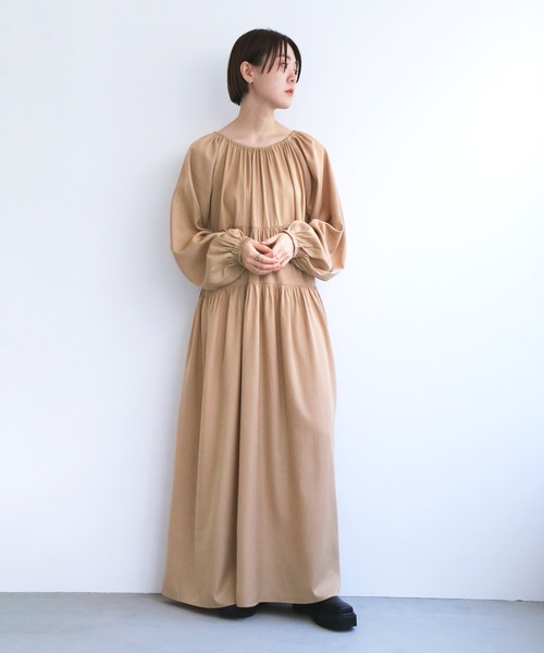 notch.（ノッチ）の「ギャザーマキシワンピース（ワンピース・レディース・ブラック/ベージュ・M/TM）」の8枚目の写真