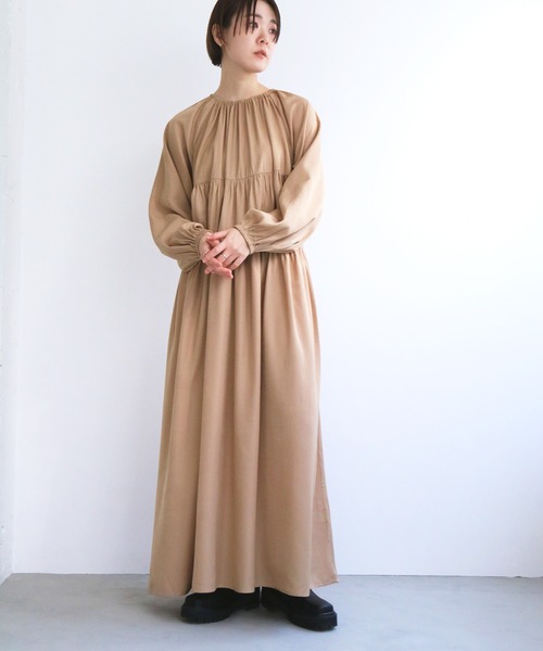 notch.（ノッチ）の「ギャザーマキシワンピース（ワンピース・レディース・ブラック/ベージュ・M/TM）」の9枚目の写真