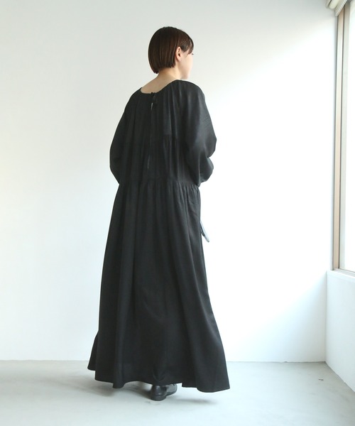 notch.（ノッチ）の「ギャザーマキシワンピース（ワンピース・レディース・ブラック/ベージュ・M/TM）」の6枚目の写真