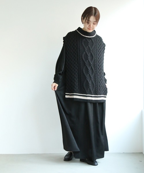 notch.（ノッチ）の「ギャザーマキシワンピース（ワンピース・レディース・ブラック/ベージュ・M/TM）」の7枚目の写真