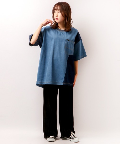 POWER TO THE PEOPLE(パワートゥーザピープル)の「POWER TO THE PEOPLE デニムリメイクTシャツ(Tシャツ/カットソー・メンズ・サックスブルー/ブラック/ネイビー・LL/M/L)」の13枚目の写真