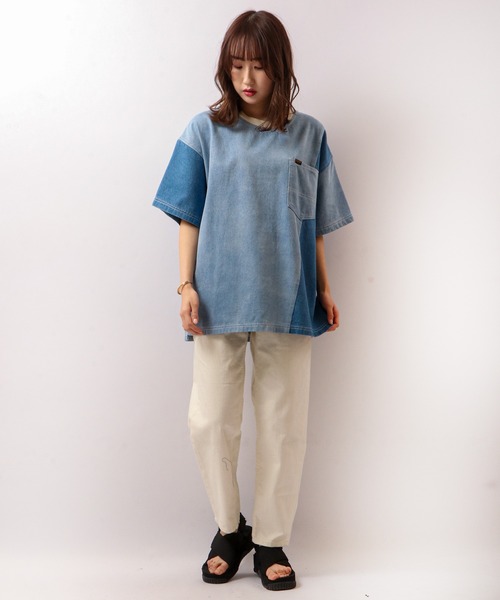 POWER TO THE PEOPLE(パワートゥーザピープル)の「POWER TO THE PEOPLE デニムリメイクTシャツ(Tシャツ/カットソー・メンズ・サックスブルー/ブラック/ネイビー・LL/M/L)」の20枚目の写真