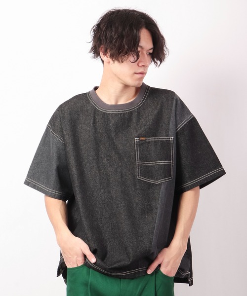 POWER TO THE PEOPLE(パワートゥーザピープル)の「POWER TO THE PEOPLE デニムリメイクTシャツ(Tシャツ/カットソー・メンズ・サックスブルー/ブラック/ネイビー・LL/M/L)」の21枚目の写真