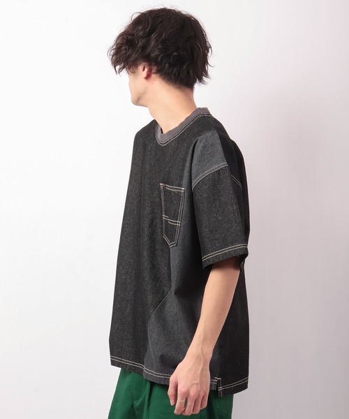 POWER TO THE PEOPLE(パワートゥーザピープル)の「POWER TO THE PEOPLE デニムリメイクTシャツ(Tシャツ/カットソー・メンズ・サックスブルー/ブラック/ネイビー・LL/M/L)」の22枚目の写真
