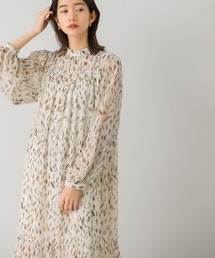 KBF | 付け襟プリントロングワンピース(ワンピース)