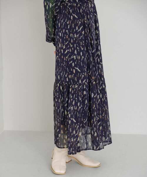 KBF（ケイビーエフ）の「付け襟プリントロングワンピース（ワンピース・レディース・ネイビー/グリーン/アイボリー・ONE）」の13枚目の写真