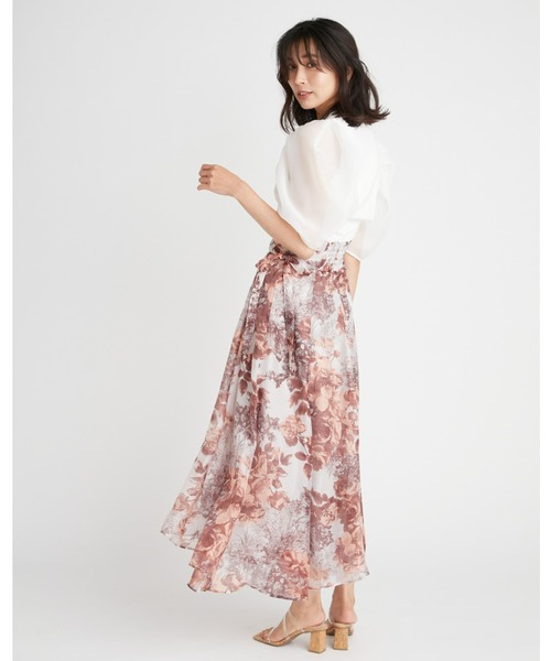 SNIDEL(スナイデル)の「プリントシアースカート(スカート・レディース・ホワイト/オレンジ/グリーン・1/0)」の12枚目の写真