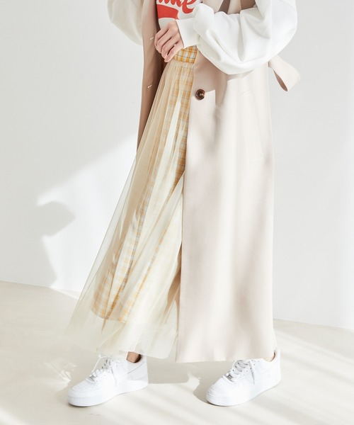 vis-`a-vis(ビサビ)の「【一部店舗限定】チェック柄ボリュームチュールスカート(スカート・レディース・イエロー/ブルー系その他4/ブラック・S/M)」の9枚目の写真