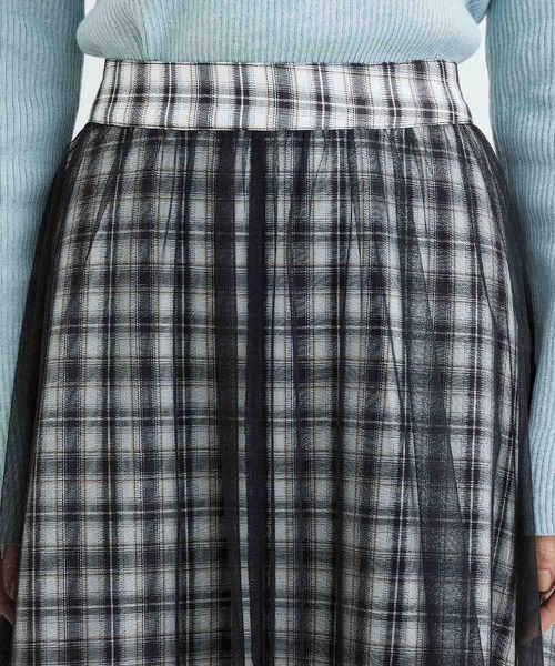 vis-`a-vis(ビサビ)の「【一部店舗限定】チェック柄ボリュームチュールスカート(スカート・レディース・イエロー/ブルー系その他4/ブラック・S/M)」の15枚目の写真