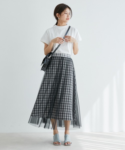 vis-`a-vis(ビサビ)の「【一部店舗限定】チェック柄ボリュームチュールスカート(スカート・レディース・イエロー/ブルー系その他4/ブラック・S/M)」の19枚目の写真
