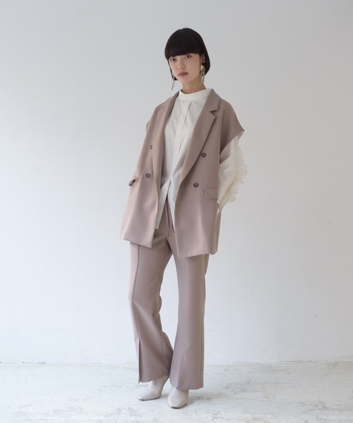 La SRIC（ラスリック）の「La SRIC / サイドZIPテーラードベスト【セットアップ可】（ベスト・レディース・ベージュ/ブルー/ブラック・38）」の9枚目の写真