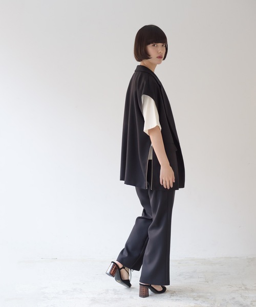 La SRIC（ラスリック）の「La SRIC / サイドZIPテーラードベスト【セットアップ可】（ベスト・レディース・ベージュ/ブルー/ブラック・38）」の18枚目の写真