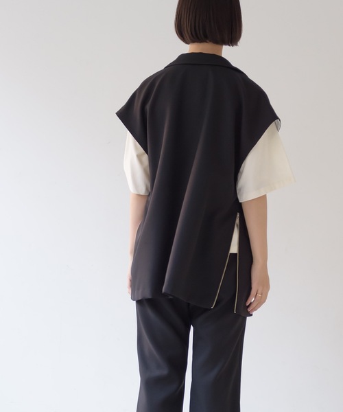 La SRIC（ラスリック）の「La SRIC / サイドZIPテーラードベスト【セットアップ可】（ベスト・レディース・ベージュ/ブルー/ブラック・38）」の19枚目の写真