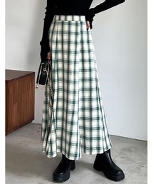 [低身長サイズ有]先染めチェック柄マーメイドスカート