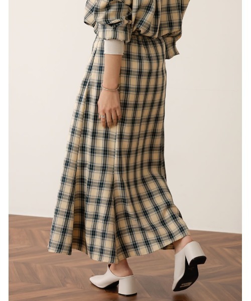 Re:EDIT（リエディ）の「[低身長サイズ有]先染めチェック柄マーメイドスカート（スカート・レディース・グリーン/ブルー/ブラック・MEDIUM/LARGE/SHORT）」の10枚目の写真