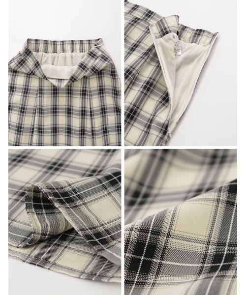 Re:EDIT（リエディ）の「[低身長サイズ有]先染めチェック柄マーメイドスカート（スカート・レディース・グリーン/ブルー/ブラック・MEDIUM/LARGE/SHORT）」の21枚目の写真