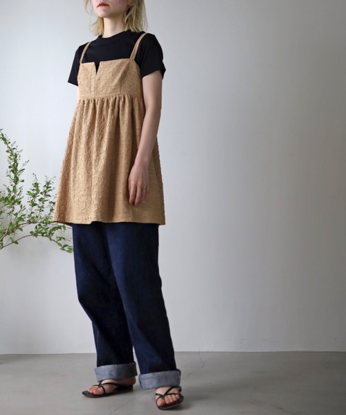 UNFIELD(アンフィールド)の「【UNFIELD】ふくれジャガードキャミソール(チュニック・レディース・ブラック/ベージュ・FREE)」の15枚目の写真