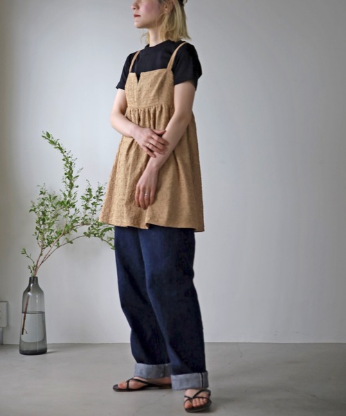 UNFIELD(アンフィールド)の「【UNFIELD】ふくれジャガードキャミソール(チュニック・レディース・ブラック/ベージュ・FREE)」の16枚目の写真