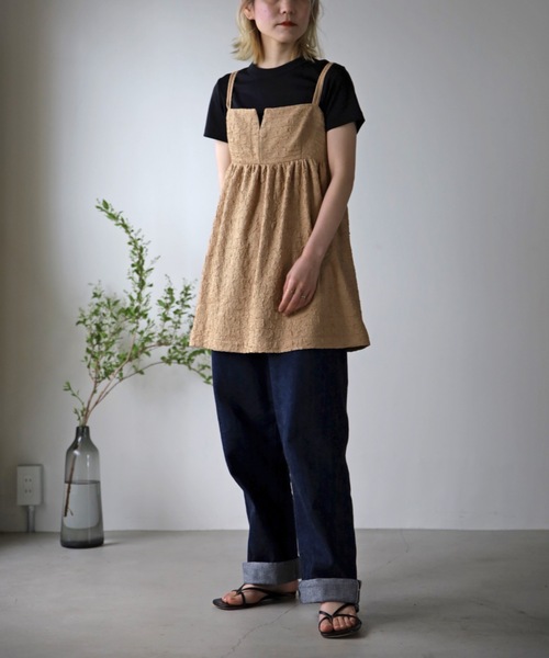 UNFIELD(アンフィールド)の「【UNFIELD】ふくれジャガードキャミソール(チュニック・レディース・ブラック/ベージュ・FREE)」の17枚目の写真