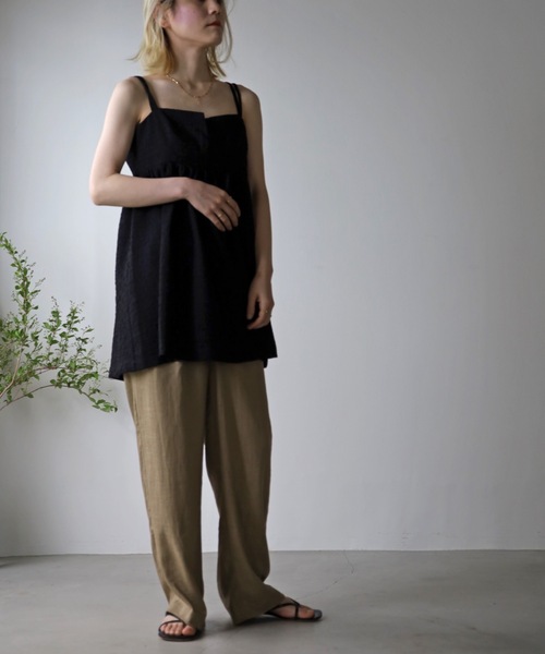 UNFIELD(アンフィールド)の「【UNFIELD】ふくれジャガードキャミソール(チュニック・レディース・ブラック/ベージュ・FREE)」の6枚目の写真