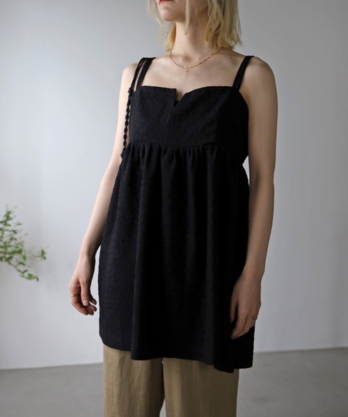 UNFIELD(アンフィールド)の「【UNFIELD】ふくれジャガードキャミソール(チュニック・レディース・ブラック/ベージュ・FREE)」の14枚目の写真