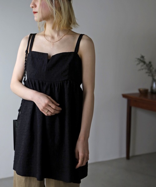 UNFIELD(アンフィールド)の「【UNFIELD】ふくれジャガードキャミソール(チュニック・レディース・ブラック/ベージュ・FREE)」の12枚目の写真