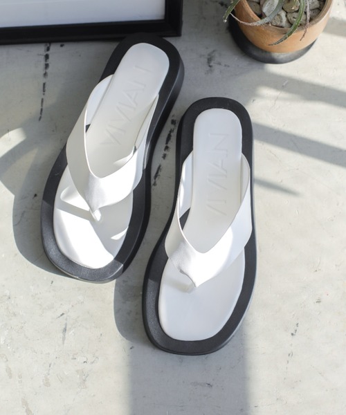 VIVIAN（ヴィヴィアン）の「厚底トングサンダル（サンダル・レディース・ホワイト/ブラック/グリーン/ゼブラ・LL/S/M/L）」の2枚目の写真