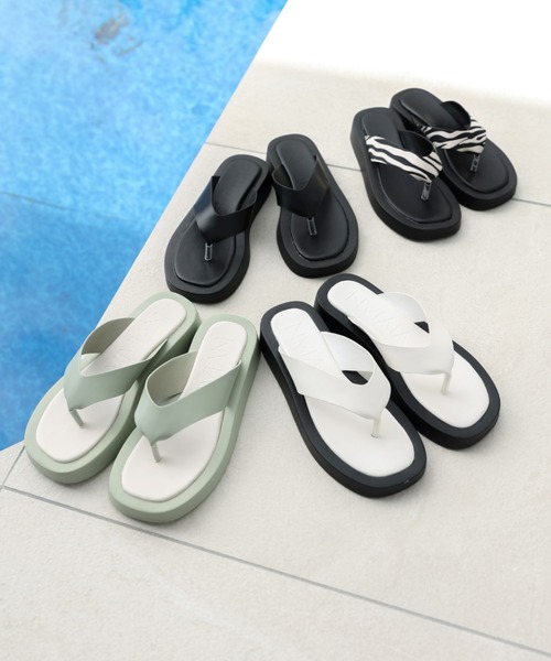 VIVIAN（ヴィヴィアン）の「厚底トングサンダル（サンダル・レディース・ホワイト/ブラック/グリーン/ゼブラ・LL/S/M/L）」の17枚目の写真