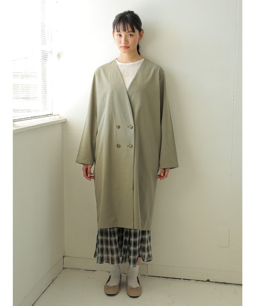 セール ブランド古着 ノーカラーコート ノーカラーコート E Hyphen World Gallery イーハイフンワールドギャラリー のファッション通販 Zozoused