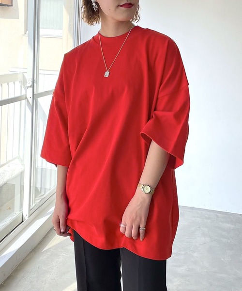 PAGEBOY（ページボーイ）の「ダッドルーズTシャツ（Tシャツ/カットソー・レディース・オフホワイト/ブラック/グレイッシュベージュ/スカイブルー/レッド系その他/チャコールグレー/ターコイズブルー/ブラウン・FREE）」の8枚目の写真