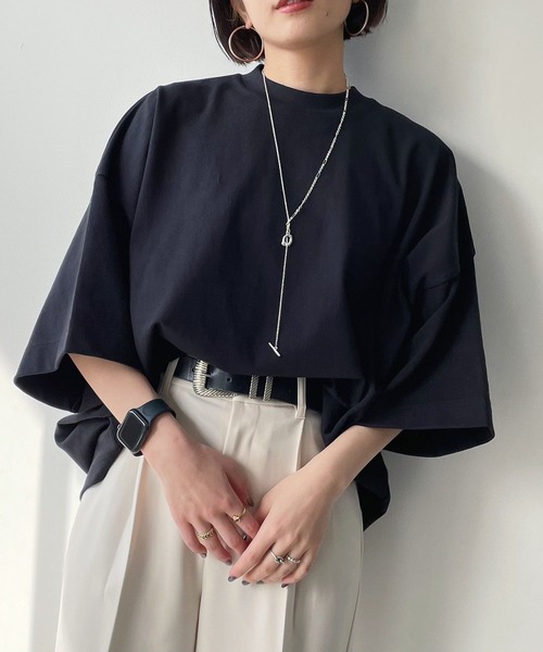 PAGEBOY（ページボーイ）の「ダッドルーズTシャツ（Tシャツ/カットソー・レディース・オフホワイト/ブラック/グレイッシュベージュ/スカイブルー/レッド系その他/チャコールグレー/ターコイズブルー/ブラウン・FREE）」の3枚目の写真