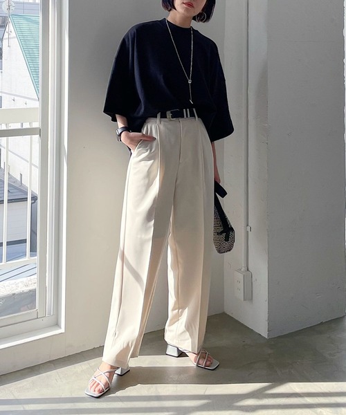 PAGEBOY（ページボーイ）の「ダッドルーズTシャツ（Tシャツ/カットソー・レディース・オフホワイト/ブラック/グレイッシュベージュ/スカイブルー/レッド系その他/チャコールグレー/ターコイズブルー/ブラウン・FREE）」の13枚目の写真