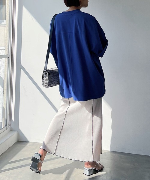 PAGEBOY（ページボーイ）の「ダッドルーズTシャツ（Tシャツ/カットソー・レディース・オフホワイト/ブラック/グレイッシュベージュ/スカイブルー/レッド系その他/チャコールグレー/ターコイズブルー/ブラウン・FREE）」の20枚目の写真