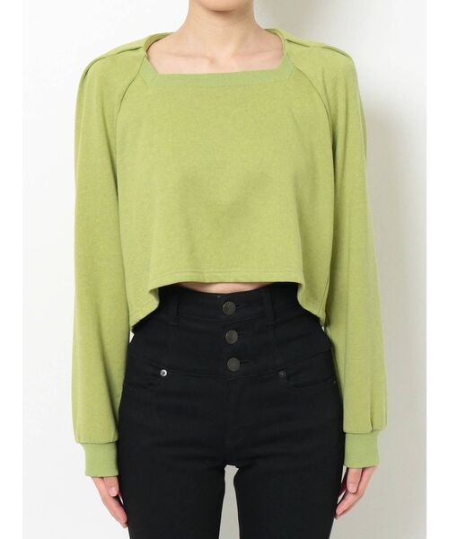 EMODA（エモダ）の「タックスリーブコンパクトトップ（Tシャツ/カットソー・レディース・ブラック/ホワイト/ライム・FREE）」の8枚目の写真