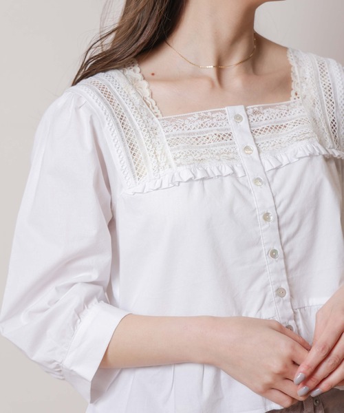 flower（フラワー）の「マチュアレースブラウス（シャツ/ブラウス・レディース・ホワイト/ブラック・FREE）」の10枚目の写真