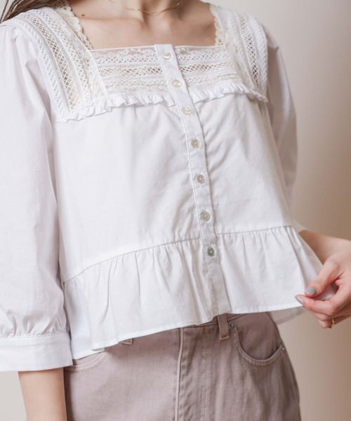 flower（フラワー）の「マチュアレースブラウス（シャツ/ブラウス・レディース・ホワイト/ブラック・FREE）」の11枚目の写真