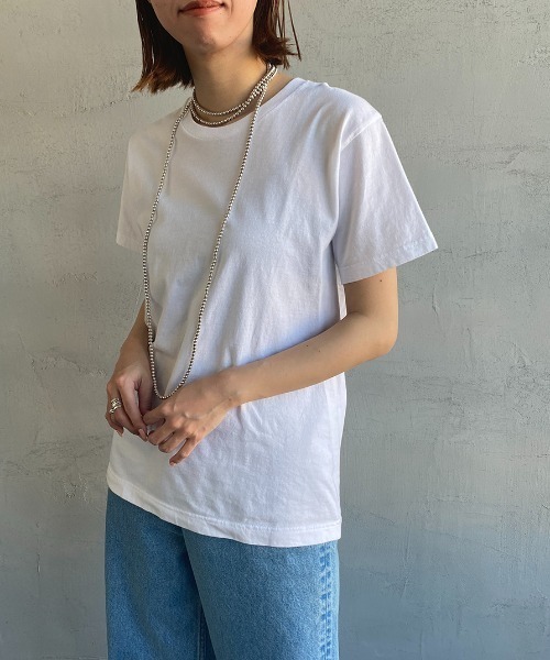 HANES（ヘインズ）の「[HANES/ヘインズ] 2P ジャパンフィット クルーネックパックTシャツ（Tシャツ/カットソー・レディース・ホワイト×ブラック・M/S）」の12枚目の写真