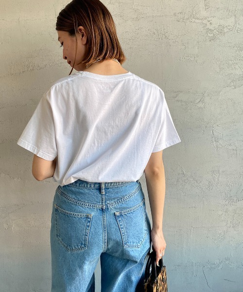HANES（ヘインズ）の「[HANES/ヘインズ] 2P ジャパンフィット クルーネックパックTシャツ（Tシャツ/カットソー・レディース・ホワイト×ブラック・M/S）」の7枚目の写真