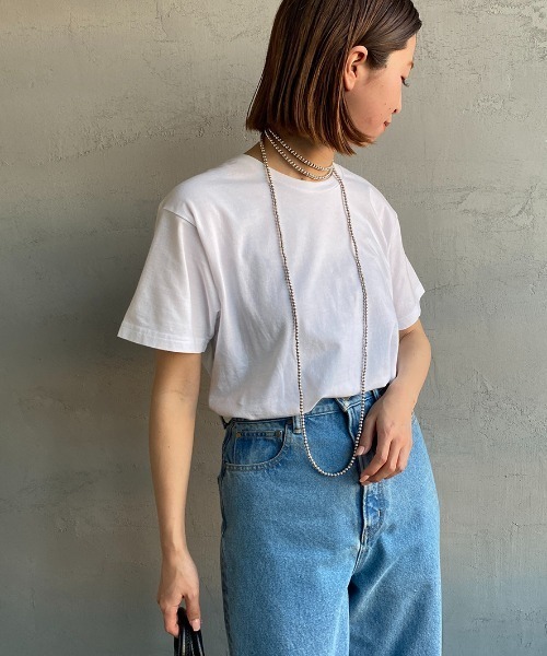 HANES（ヘインズ）の「[HANES/ヘインズ] 2P ジャパンフィット クルーネックパックTシャツ（Tシャツ/カットソー・レディース・ホワイト×ブラック・M/S）」の8枚目の写真