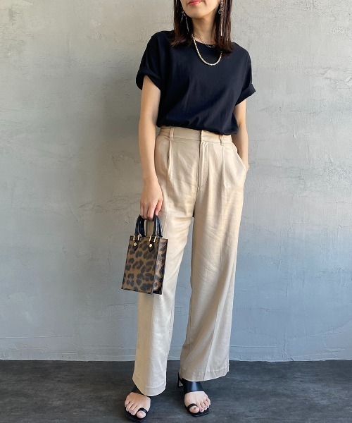 HANES（ヘインズ）の「[HANES/ヘインズ] 2P ジャパンフィット クルーネックパックTシャツ（Tシャツ/カットソー・レディース・ホワイト×ブラック・M/S）」の14枚目の写真
